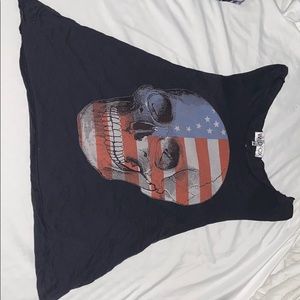 Oversized red white and blue wildfox tank